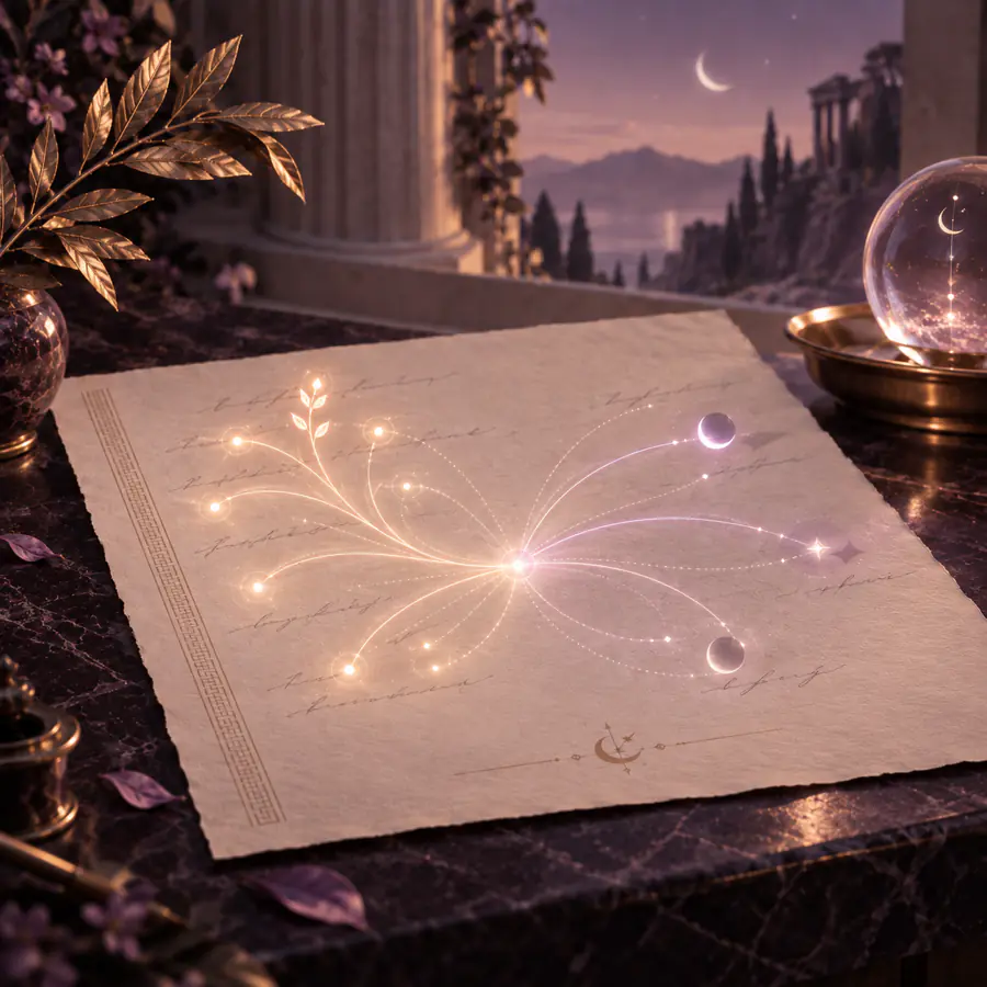 A handwritten page on marble, where the light joins two neighbouring words