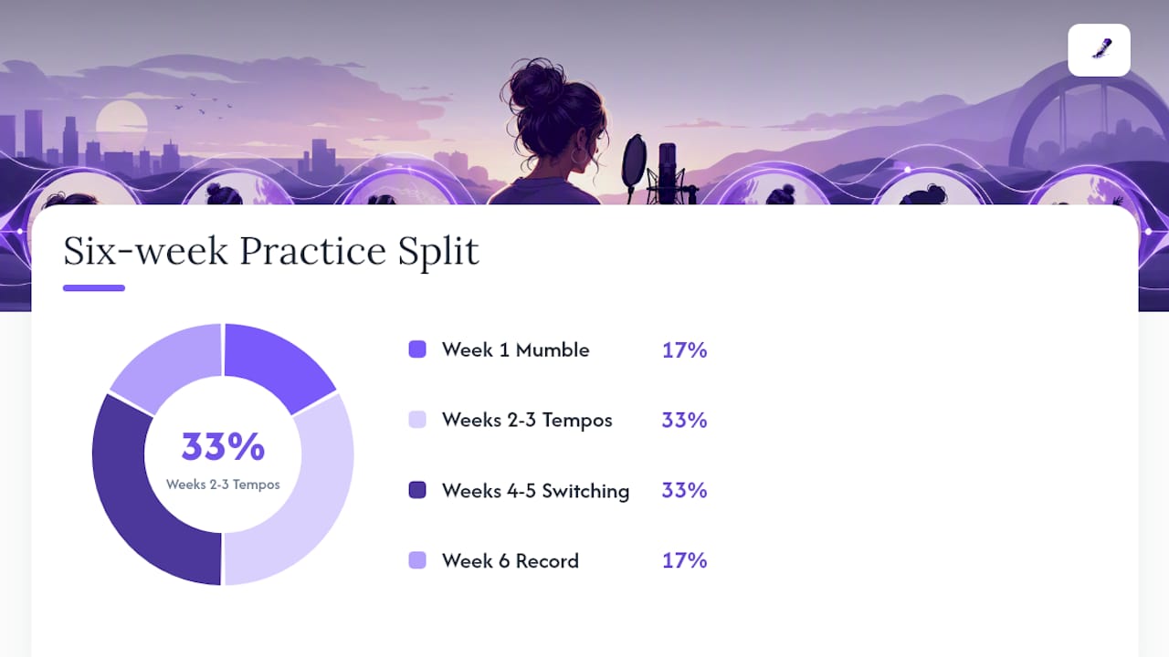 Six-week cadence practice timeline