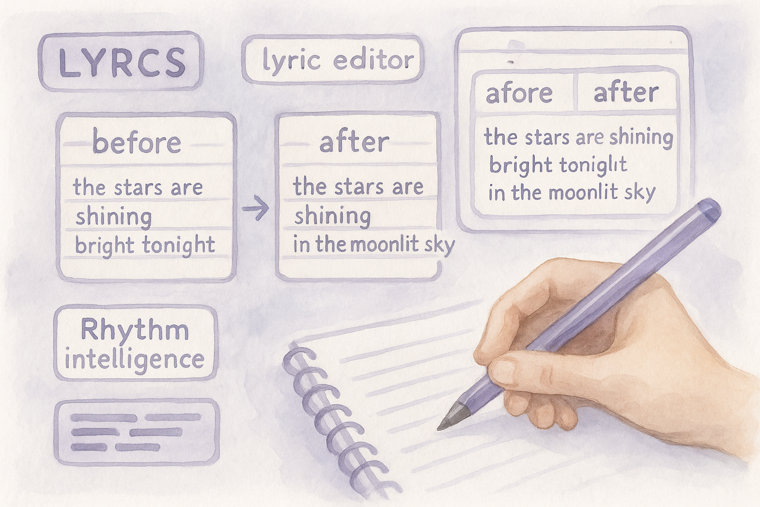 Illustration for Lyrcs: If You Meant Lyrics, Here’s How to Refine a Line Without Losing Your Voice