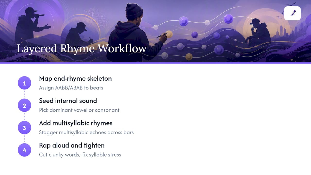 Four-step layered rhyme scheme workflow