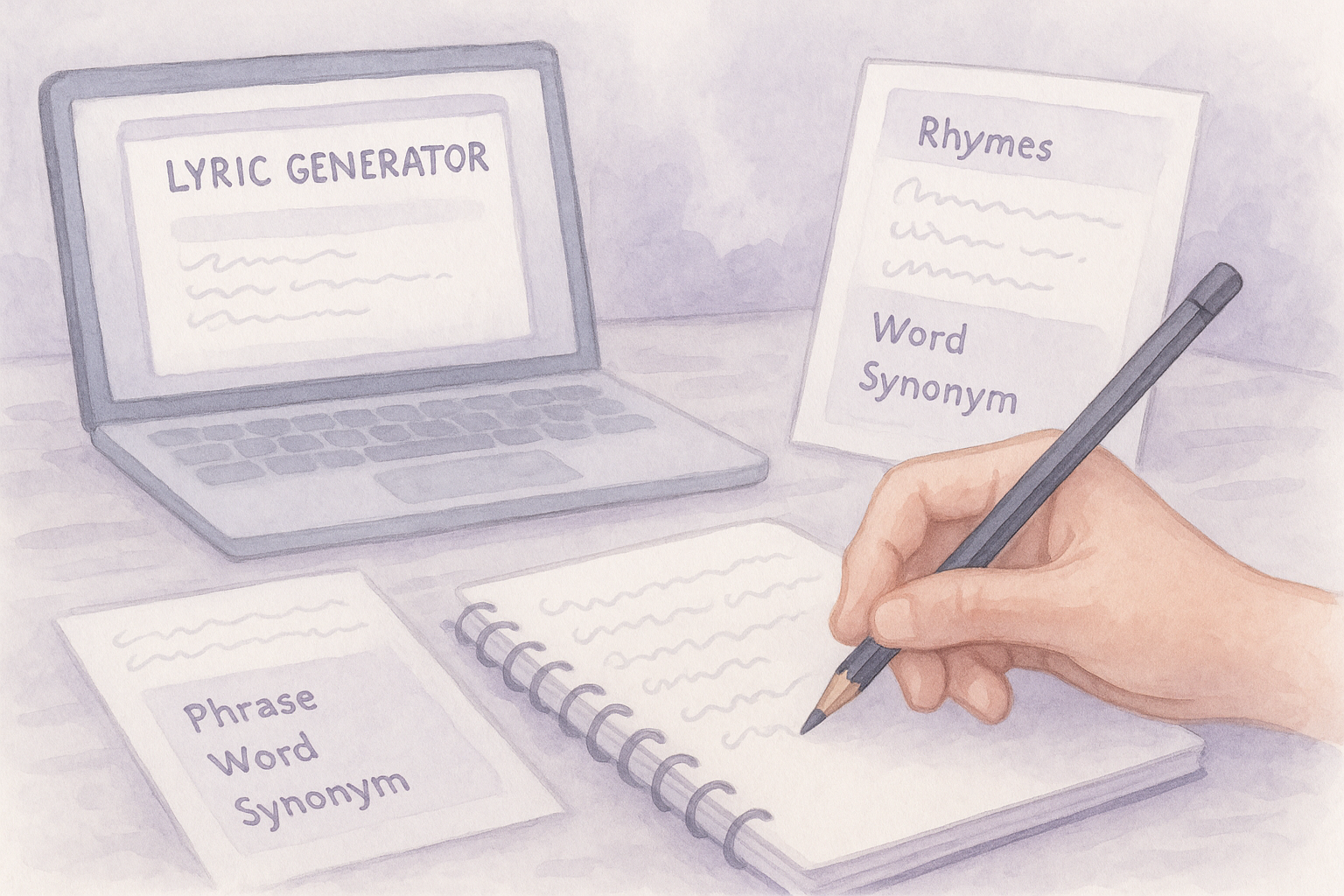 Illustration for Song Lyric Generator: What to Use When You Want Help Without Losing Your Voice