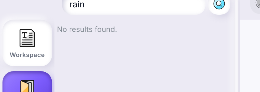 The dictionary drawer's search field and result area